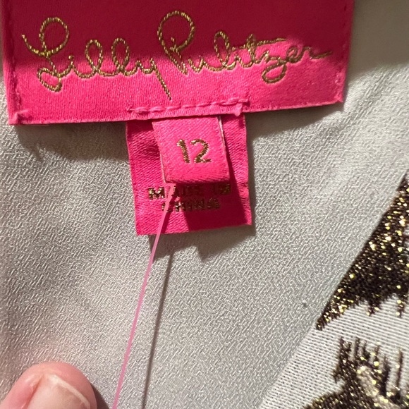 SOLD.  NWT Lilly Pulitzer Calyssa Dress Gold Metallic Leopard Jacquard | 12 - Picture 6 of 12